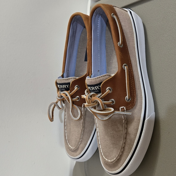 Sperry Tan and Brown Boat Shoes - Picture 1 of 6